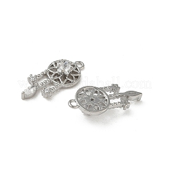 Brass Micro Pave Clear Cubic Zirconia Pendants&nbsp;KK-A280-14P