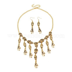 Halloween Tibetan Style Alloy Bib Necklaces & Dangle Earring Sets&nbsp;LS-SJEW-P006-02AG
