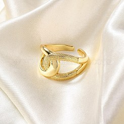 Rack Plating Brass Cuff Finger Rings for Women&nbsp;RJEW-M028-06G