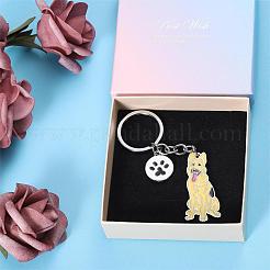 WEWAYSMILE Dog Keychain Car Keychain Pet Pendant Key-Ring Lovely Dog Key-ring Portable Metal Keychain Gift for Pet Lover Birthday Puppy Theme Party Supplies (Wolfhound)&nbsp;JX802A