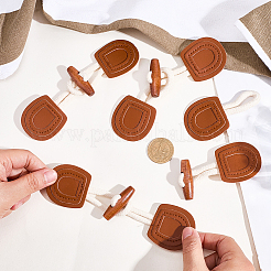 4 Pairs Wood & PU Imitation Leather Toggle Buckle&nbsp;DIY-CY0002-24