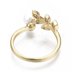 Brass Micro Pave Clear Cubic Zirconia Cuff Finger Rings&nbsp;X-RJEW-N030-002-NF