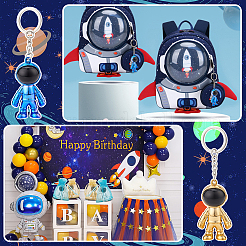 4Pcs 4 Colors Plastic Astronaut Keychains&nbsp;KEYC-PH0001-59