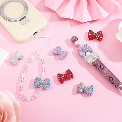 8Pcs 4 Colors Handmade Polymer Clay Rhinestone Beads&nbsp;CLAY-PH0002-19