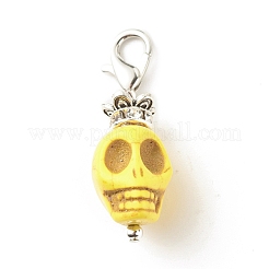 Skull Synthetic Howlite Pendant Decorations&nbsp;X1-HJEW-JM00620