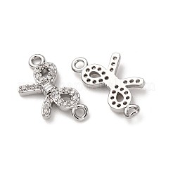 Brass Pave Clear Cubic Zirconia Connector Charms&nbsp;ZIRC-L105-12P