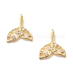 Eco-Friendly Brass Clear Micro Pave Cubic Zirconia Pendants&nbsp;X-KK-G405-02G-RS