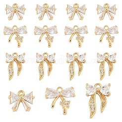 10Pcs Brass Micro Pave Cubic Zirconia Pendants&nbsp;KK-YW0003-15