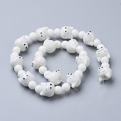 Handmade Lampwork Beads Strands&nbsp;PORC-K002-02D