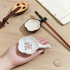 2Pcs 2 Colors Plum Blossom Shape Ceramic Ink Dish&nbsp;AJEW-PH0006-33