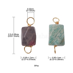 Natural Mixed Stone Connector Charms&nbsp;PALLOY-YW0001-50