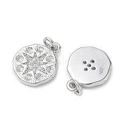 SHEGRACE Brass Micro Pave Clear Cubic Zirconia Pendants&nbsp;XGRQ3K203-529P