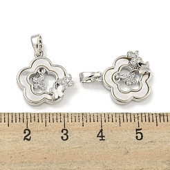 Brass with Clear Cubic Zirconia with Sea Shell Pendants&nbsp;KK-Q820-12P