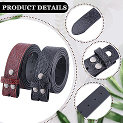 2Pcs 2 Colors Cowboy Theme Cowhide Floral Embossed Corset Belts&nbsp;AJEW-CL0002-12A
