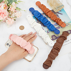 5Pcs 5 Colors Wrinkled PU Leather Mobile Phone Wrist Strap&nbsp;AJEW-WR0001-74
