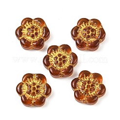Baking Paint and Golden Metal Enlaced Glass Beads&nbsp;DGLA-T004-10M