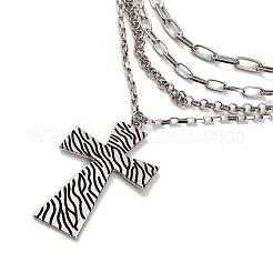 Alloy Multi Layered Necklaces for Women&nbsp;NJEW-U013-04P
