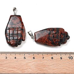Natural Mahogany Obsidian Carved Pendants&nbsp;G-K369-01P-10