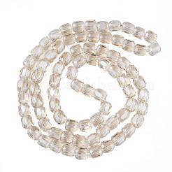 Electroplate Transparent Glass Beads Strands&nbsp;EGLA-N002-32-F03