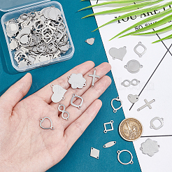 112Pcs 14 Styles 201 Stainless Steel Connector Charms&nbsp;STAS-PH0004-31