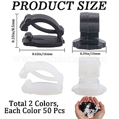 100Pcs 2 Colors Plastic Shoelace Buckle Clips&nbsp;FIND-CP0001-94