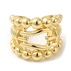Rack Plating Brass Open Cuff Rings&nbsp;RJEW-B048-04G