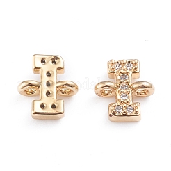 Brass Micro Pave Cubic Zirconia Letter Links&nbsp;ZIRC-I042-16G-I