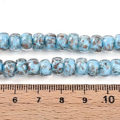 Luminous Handmade Gold Foil Glass Beads Strands&nbsp;FOIL-N029-02A-04