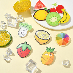 20Pcs 10 Styles Acrylic Badges Brooch Pins&nbsp;JEWB-CJ0003-01
