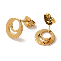 PVD Vacuum Plating 304 Stainless Steel Stud Earrings&nbsp;EJEW-Z040-49G