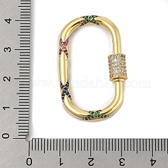 Brass Micro Pave Colorful Cubic Zirconia Keychain Clasps&nbsp;KK-P299-09C-G