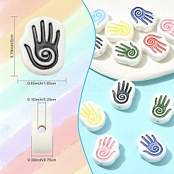14Pcs 7 Colors Handmade Porcelain Beads&nbsp;PORC-YW0001-78