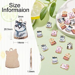 40Pcs 5 Styles Printed Alloy Pendants&nbsp;ENAM-CJ0005-27