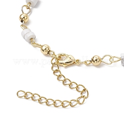 Brass Natural Howlite Link Bracelets for Women&nbsp;BJEW-JB11683-01