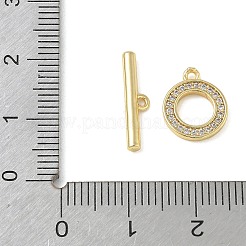 Brass Micro Pave Clear Cubic Zirconia Toggle Clasps&nbsp;CU-CBAC675-06G