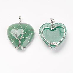 Natural Green Aventurine Pendants&nbsp;G-G713-F07