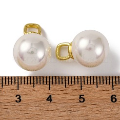 Rack Plating Brass & Shell Pearl Ball Pendants&nbsp;KK-B103-03B-G