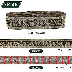 Ethnic Style Embroidery Polyester Ribbons&nbsp;OCOR-WH0070-10B-04
