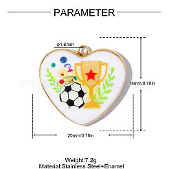 304 Stainless Steel Enamel Pendants&nbsp;STAS-OY018-16G