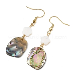 Natural Freshwater Shell & Paua Shell 304 Stainless Steel Dangle Earrings for Women&nbsp;EJEW-JE07503