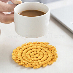 Bohemia Handmade Woven Cotton Coaster&nbsp;AJEW-WH20020-294A