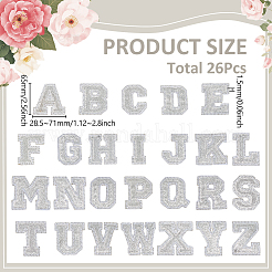 26Pcs Letter A~Z Glitter Powder with Paillette Sew on Cloth Patches&nbsp;PATC-MA0001-54B