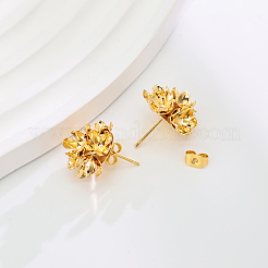Brass Flower Stud Earrings&nbsp;IF6641-1
