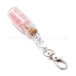 Flower Acrylic & Glass Wishing Bottle Pendant Decorations&nbsp;HJEW-JM03179
