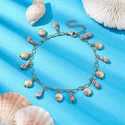 Acrylic Shell Shape Charm Anklets&nbsp;AJEW-AN00572