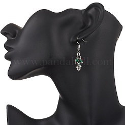 Brass Glass Dangle Earrings&nbsp;EJEW-JE06636