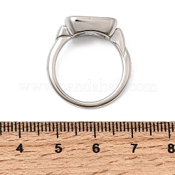 304 Stainless Steel Pave Single Cubic Zirconia Finger Rings for Women&nbsp;RJEW-K316-05P