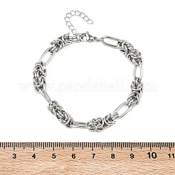 Unisex 304 Stainless Steel Byzantine Chains Bracelets&nbsp;BJEW-G790-06P