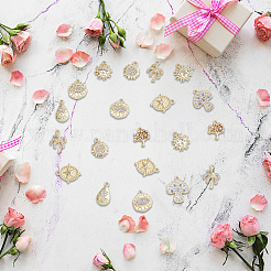 48Pcs 8 Styles Rack Plating Alloy Charms&nbsp;FIND-DC0002-78