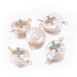 Natural Pearl Links connectors&nbsp;PEAR-E013-13E